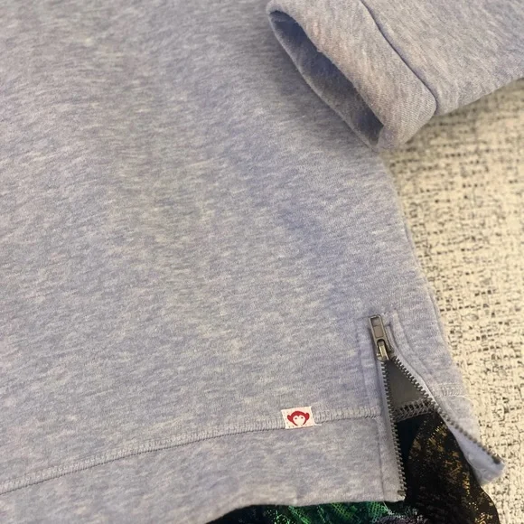 Appaman Girls Light Blue Hoodie Sweatshirt W/ Zip Vents Metallic Size 6 - Picture 3 of 6